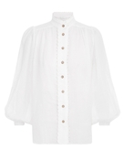 Lyre Embroidered Trim Blouse