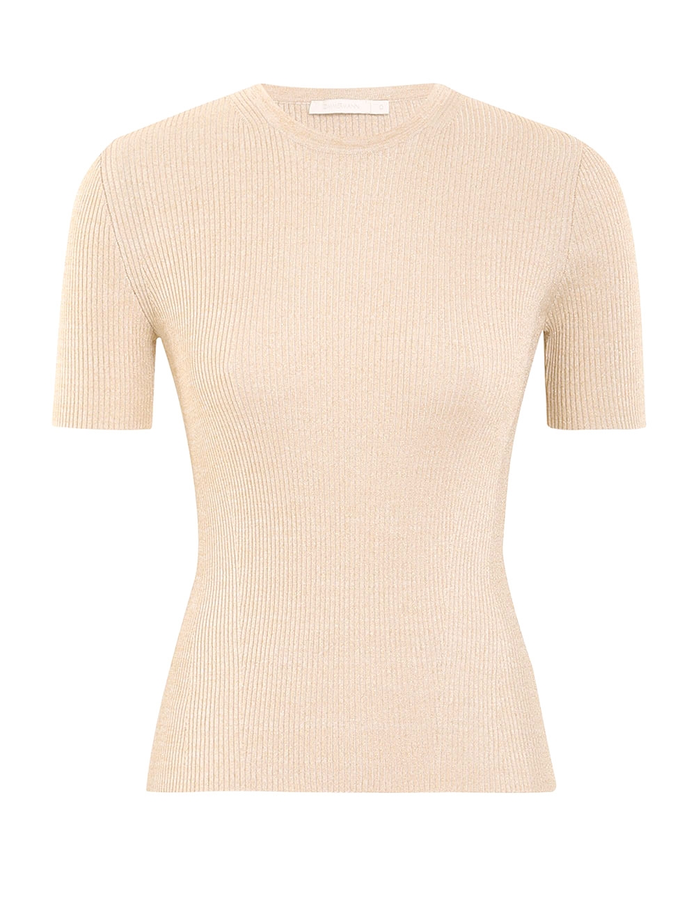 Alight Rib T-Shirt Cream Lurex Online | Zimmermann