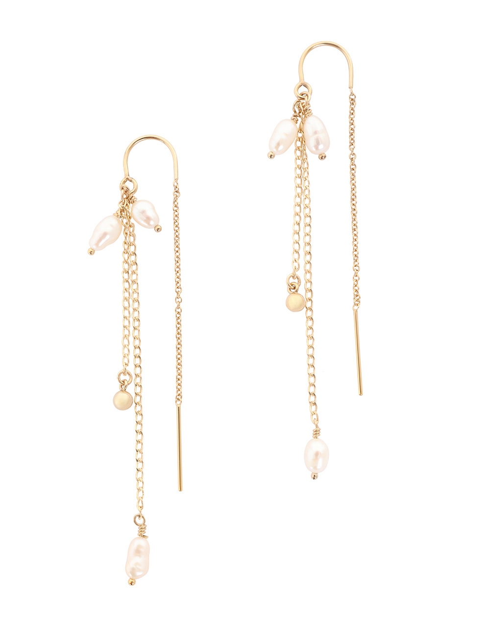 Pearl Thread Through Earrings
