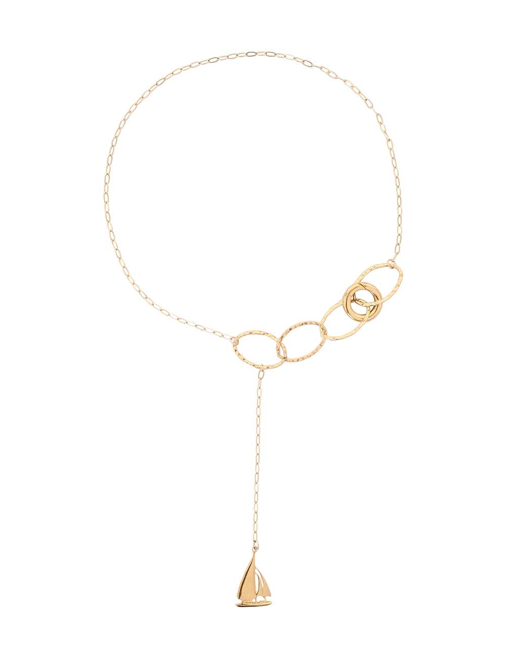 Chain and Boat Charm Necklace