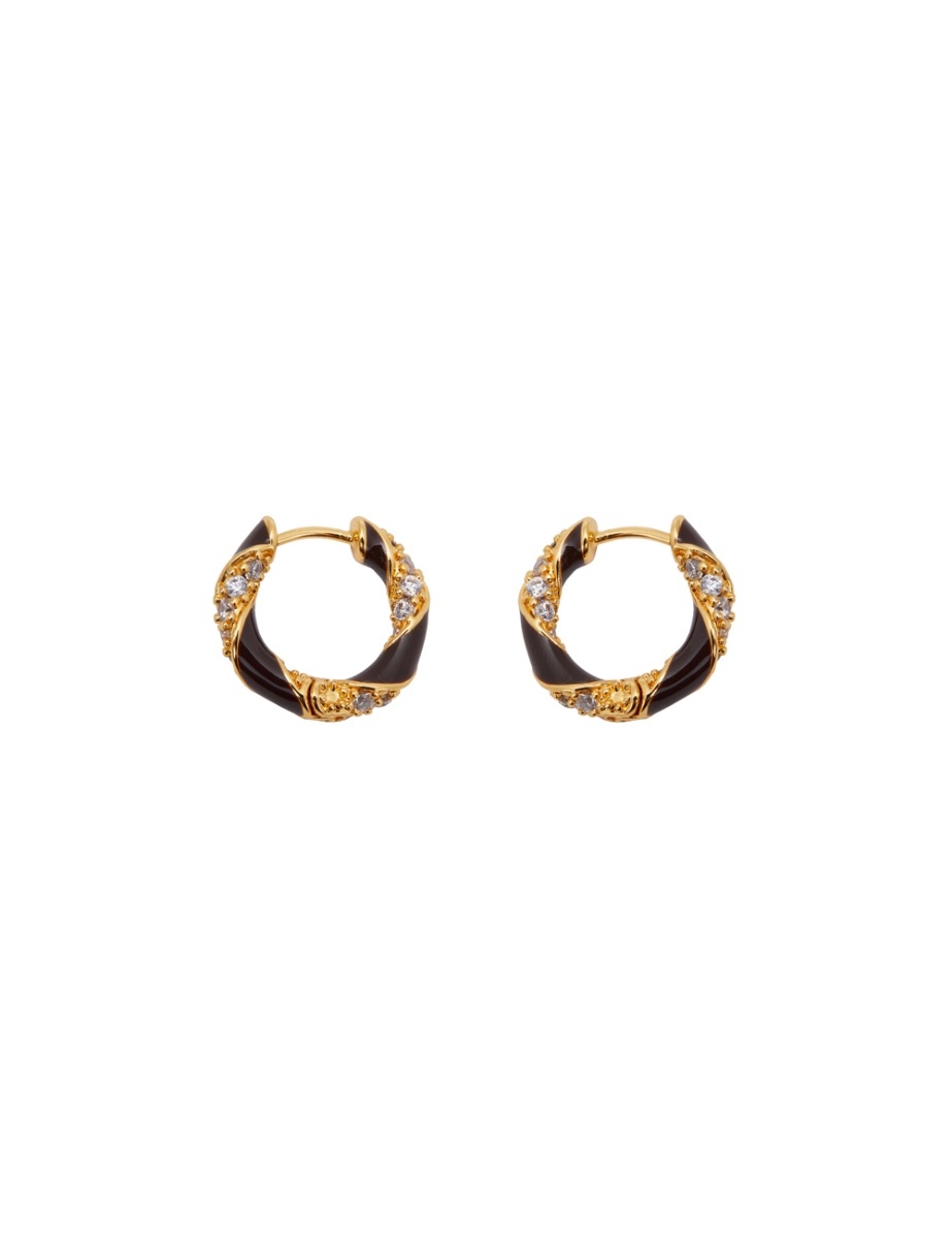 Candy Stripe Pave Hoops