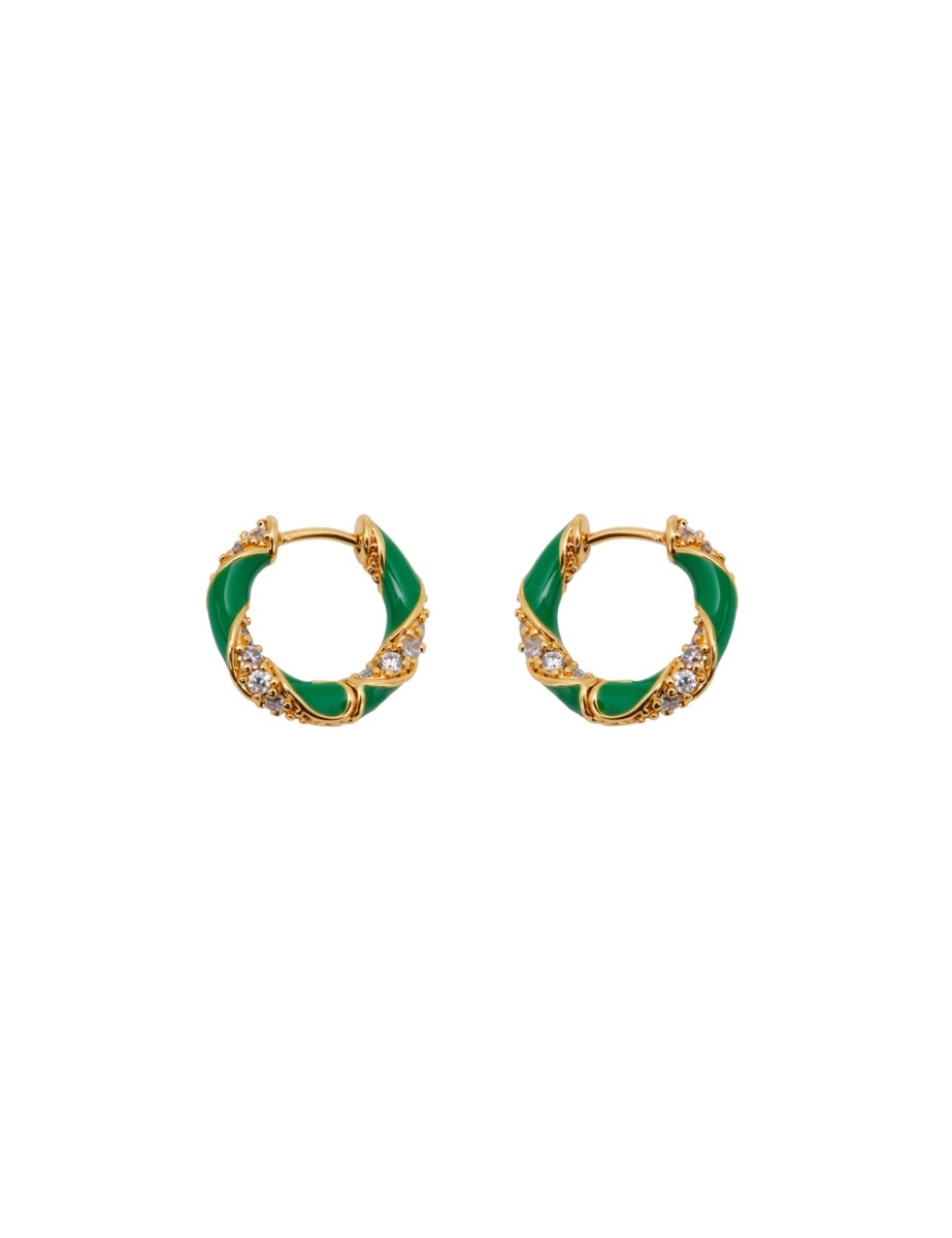 Candy Stripe Pave Hoops