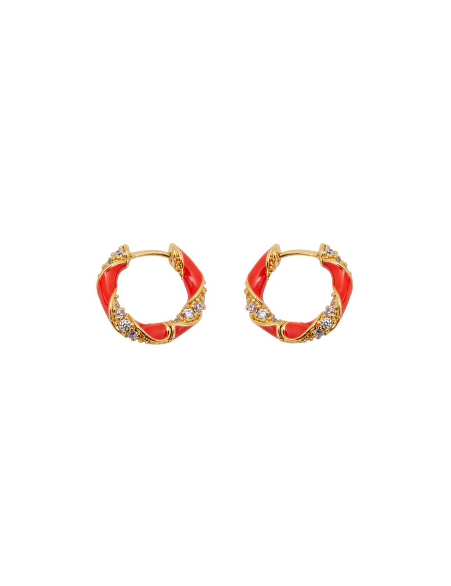 Candy Stripe Pave Hoops
