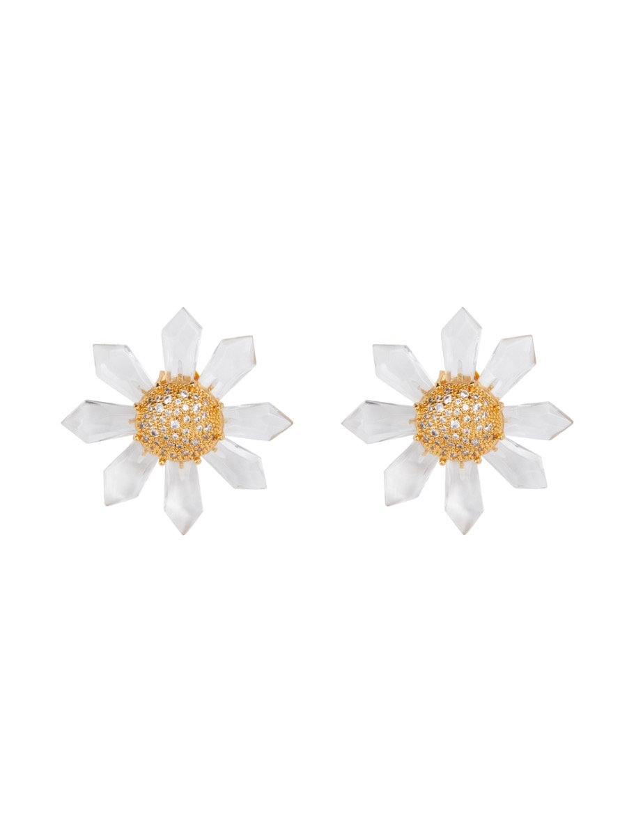 Quartz Sunflower Earrings