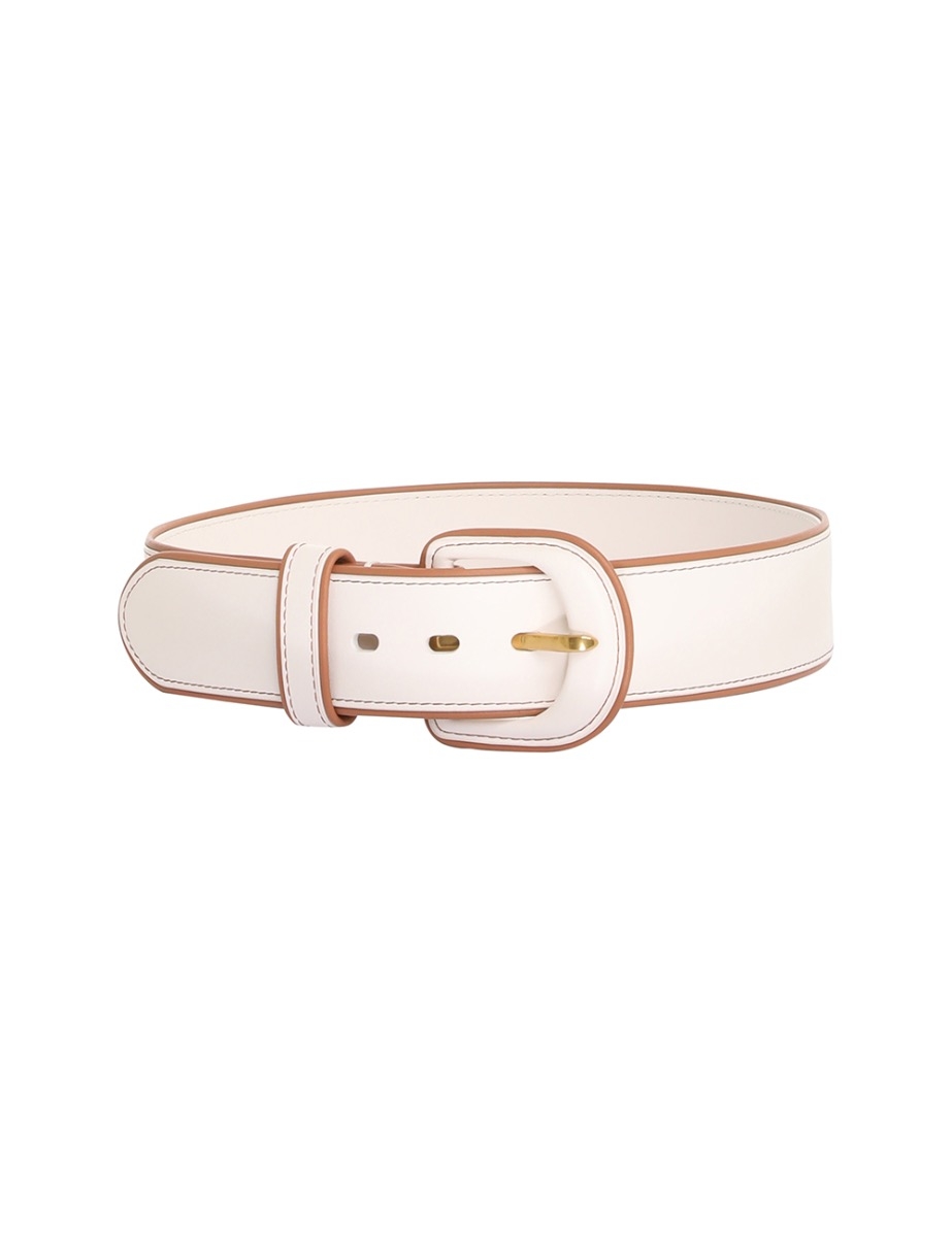Contrast Leather Waist Belt