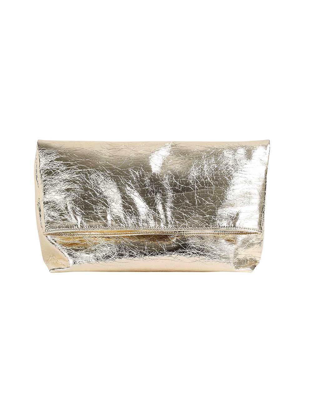 Metallic Fold Over Clutch