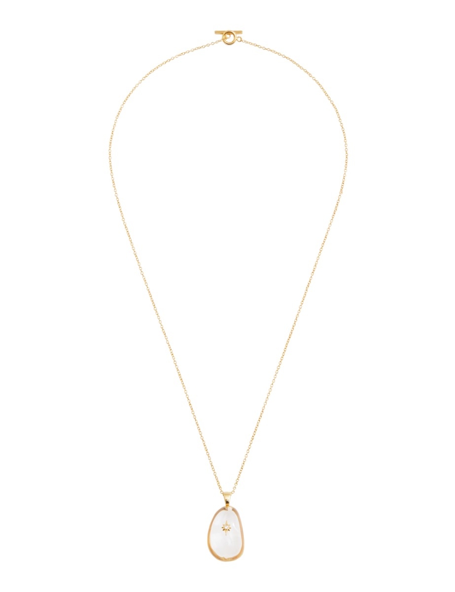 Crystal Pebble Necklace Gold/Transparent Quartz Online | Zimmermann