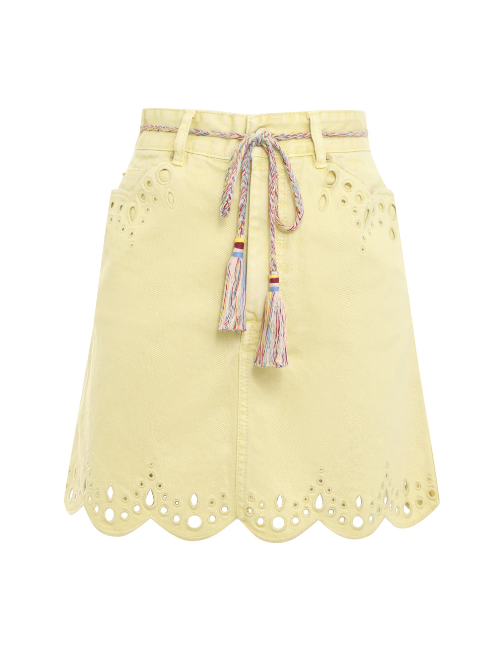 Clover Scallop Denim Skirt