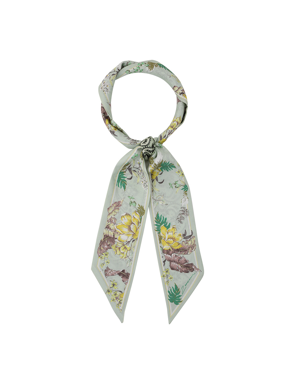Printed Silk Ribbon Scarf