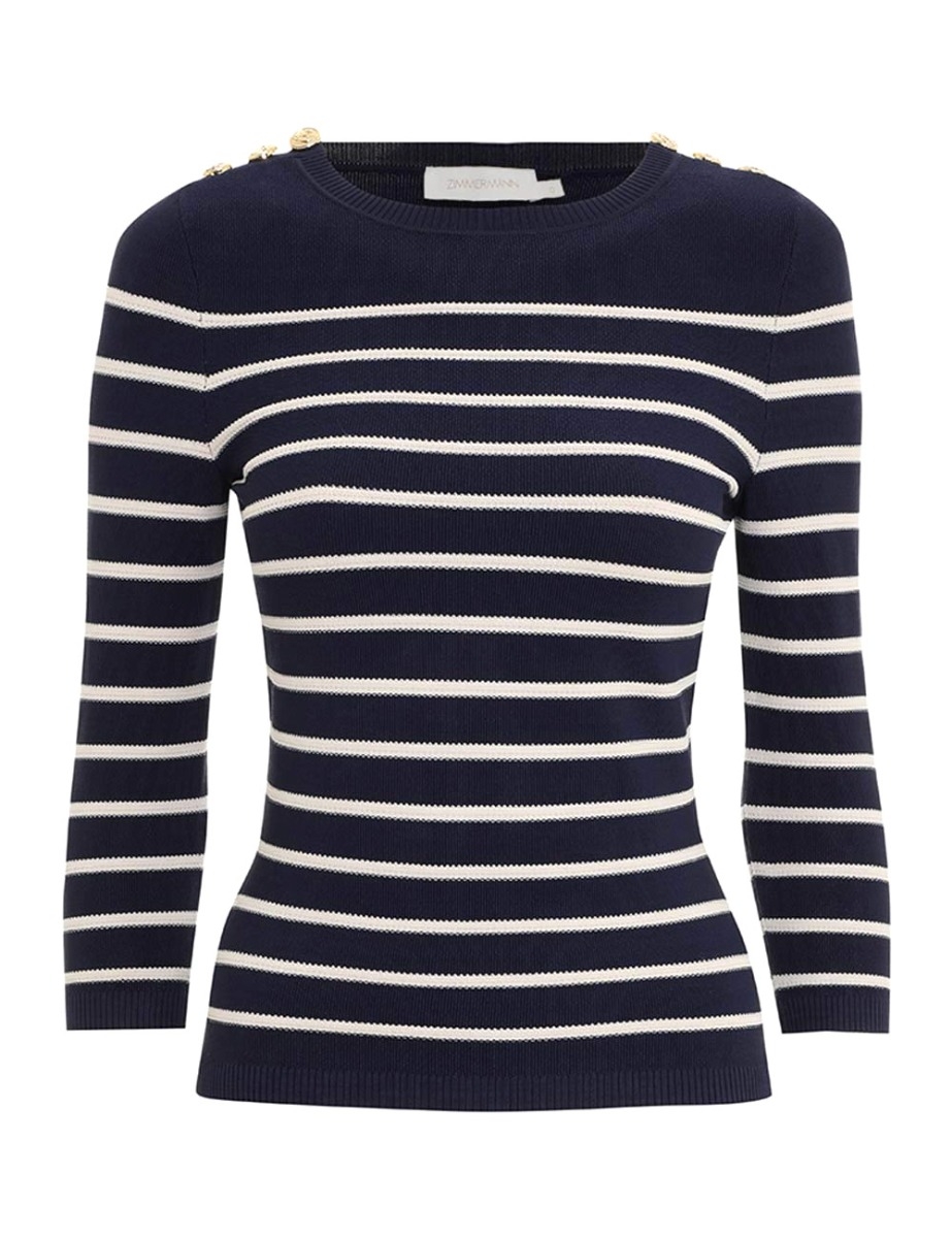 High Tide Button Shoulder Top