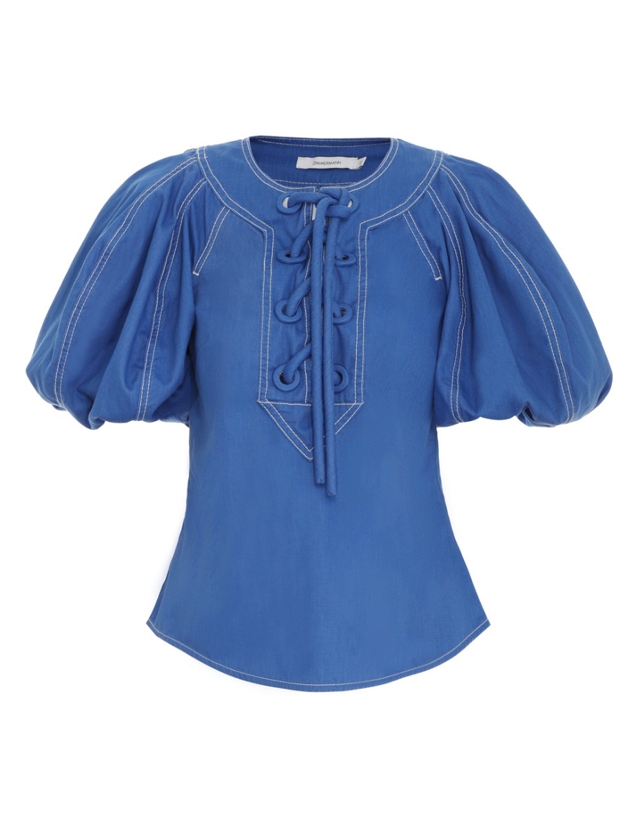 High Tide Denim Tie up Blouse 