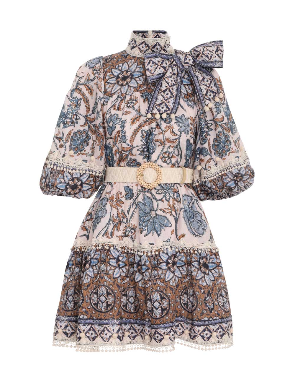 Vitali Tie Neck Mini Dress