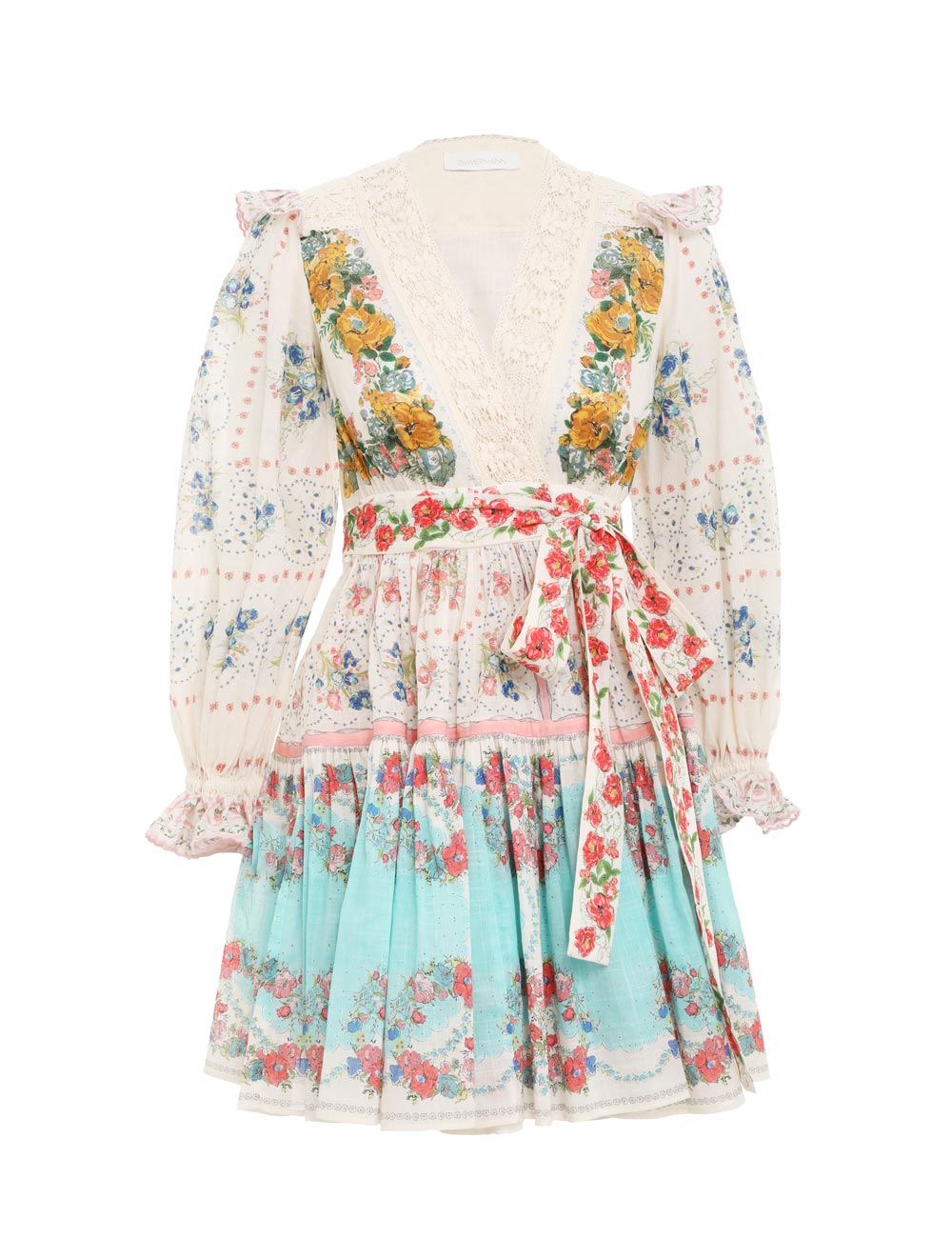 Clover Patched Wrap Mini Dress