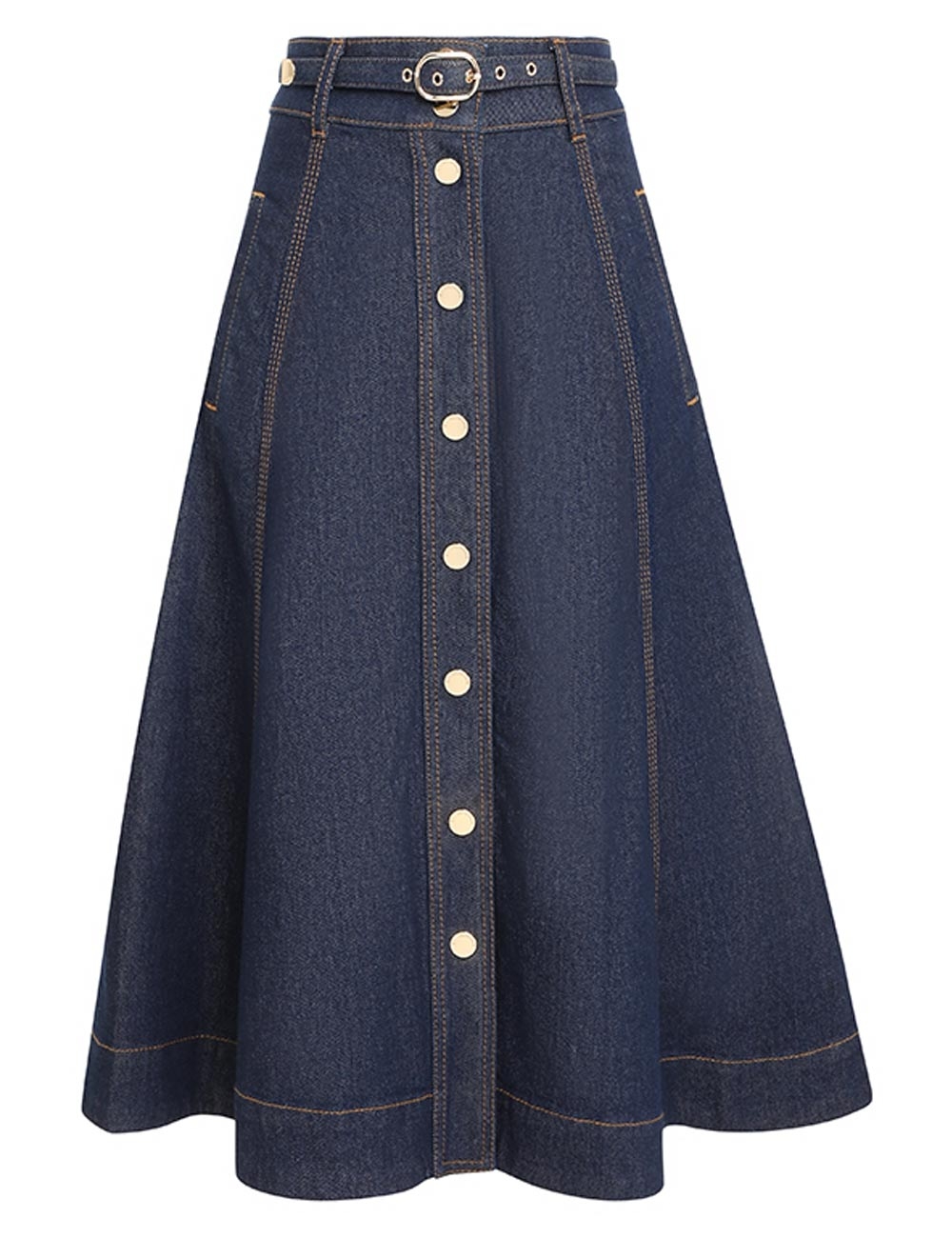 A Line Denim Skirt