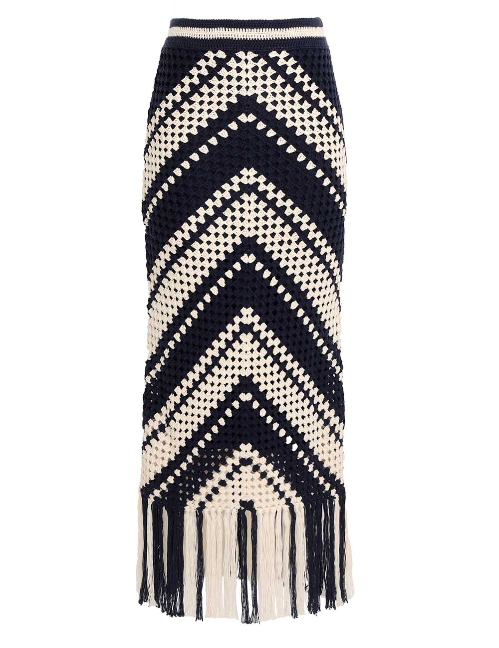Chintz Crochet Fringed Skirt
