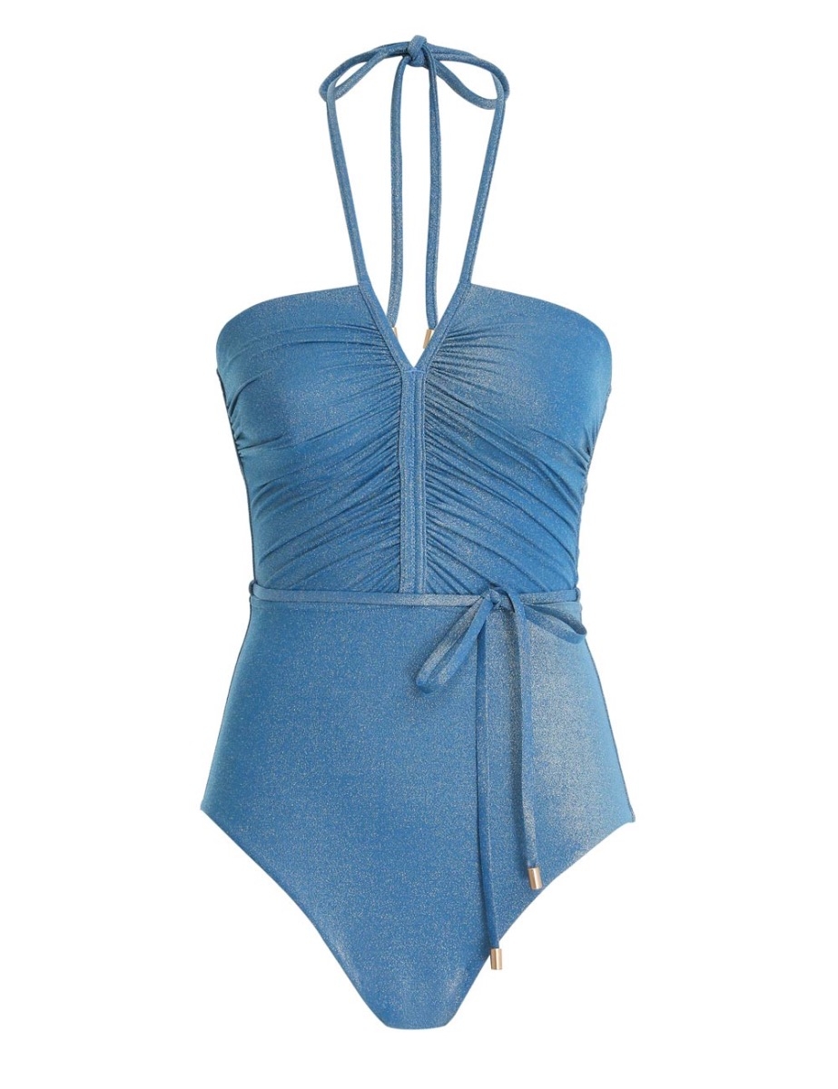 Raie Lurex Ruched Halter 1PC
