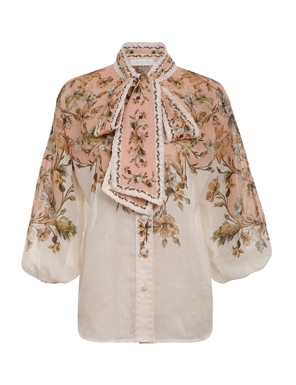 Chintz Tie Neck Blouse 