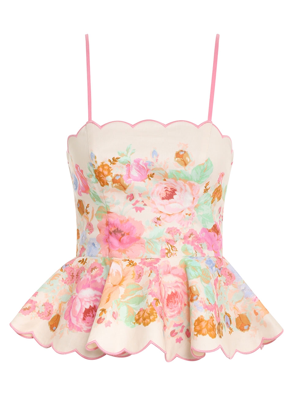 Raie Scallop Peplum Top