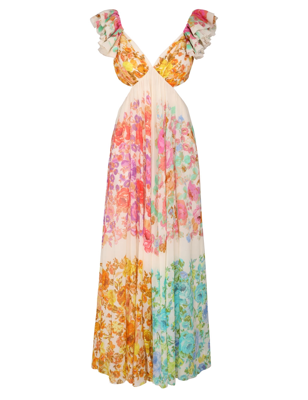 Raie Frill Shoulder Midi Dress