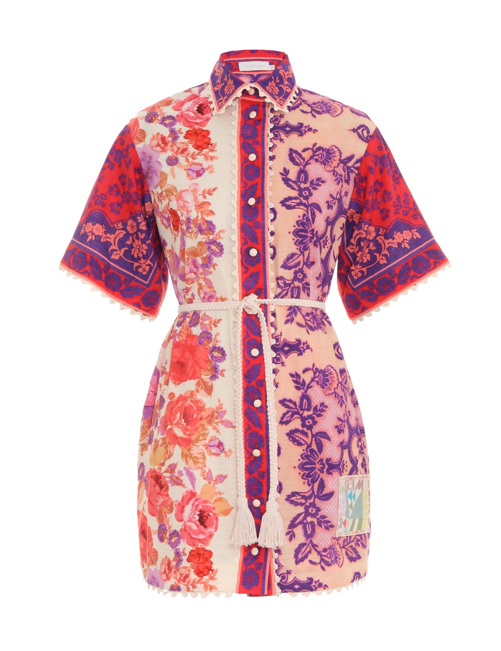 Raie Trimmed Shirt Dress