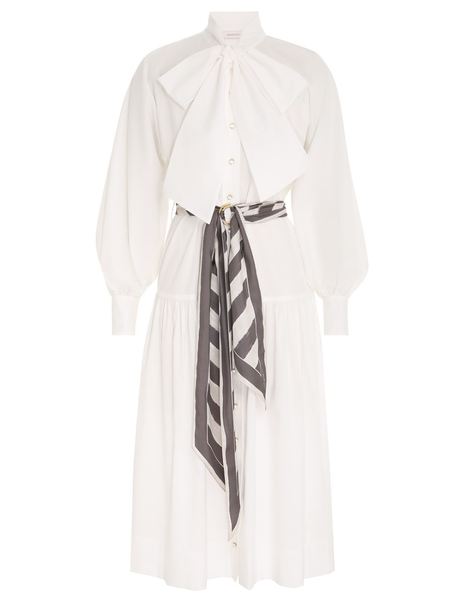 Lyrical Scarf Tie Shirt Dress