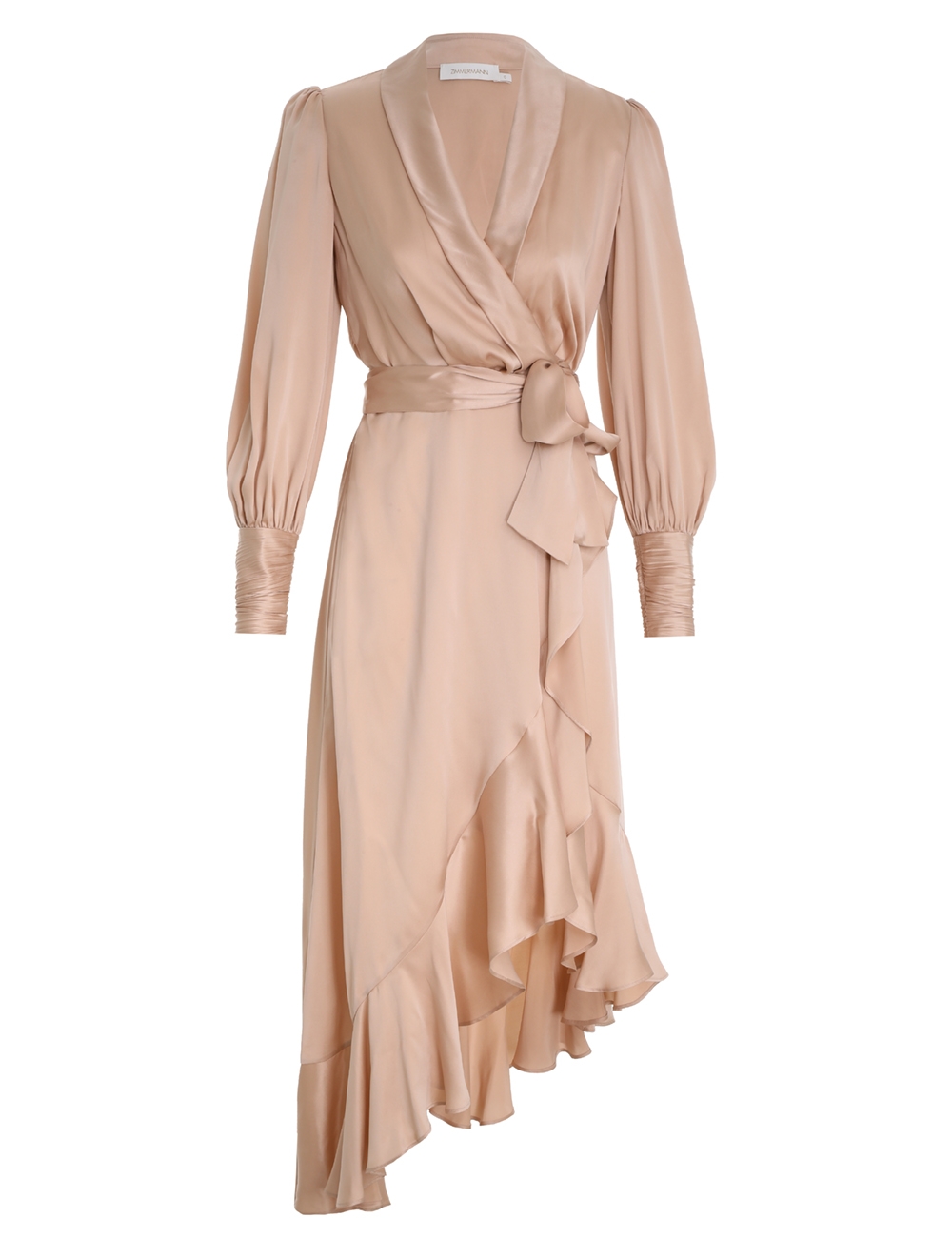 Silk Wrap Midi Dress Crème Online ...