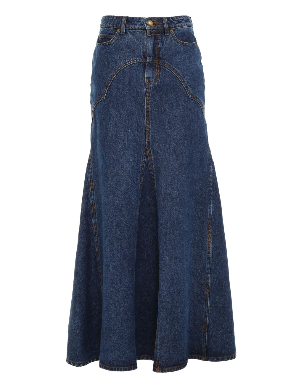 Luminosity Denim Maxi Skirt Sapphire Online | Zimmermann