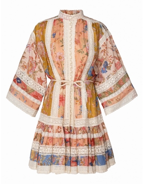 August Lace Trimmed Mini Dress