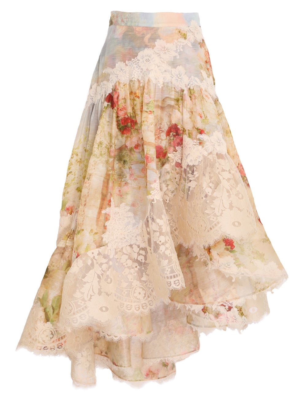 Luminosity Lace Spliced Skirt