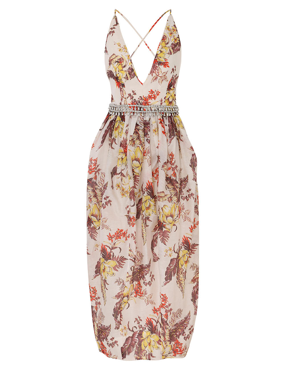 Matchmaker Tulip Dress Ivory Tropical Floral Online | Zimmermann