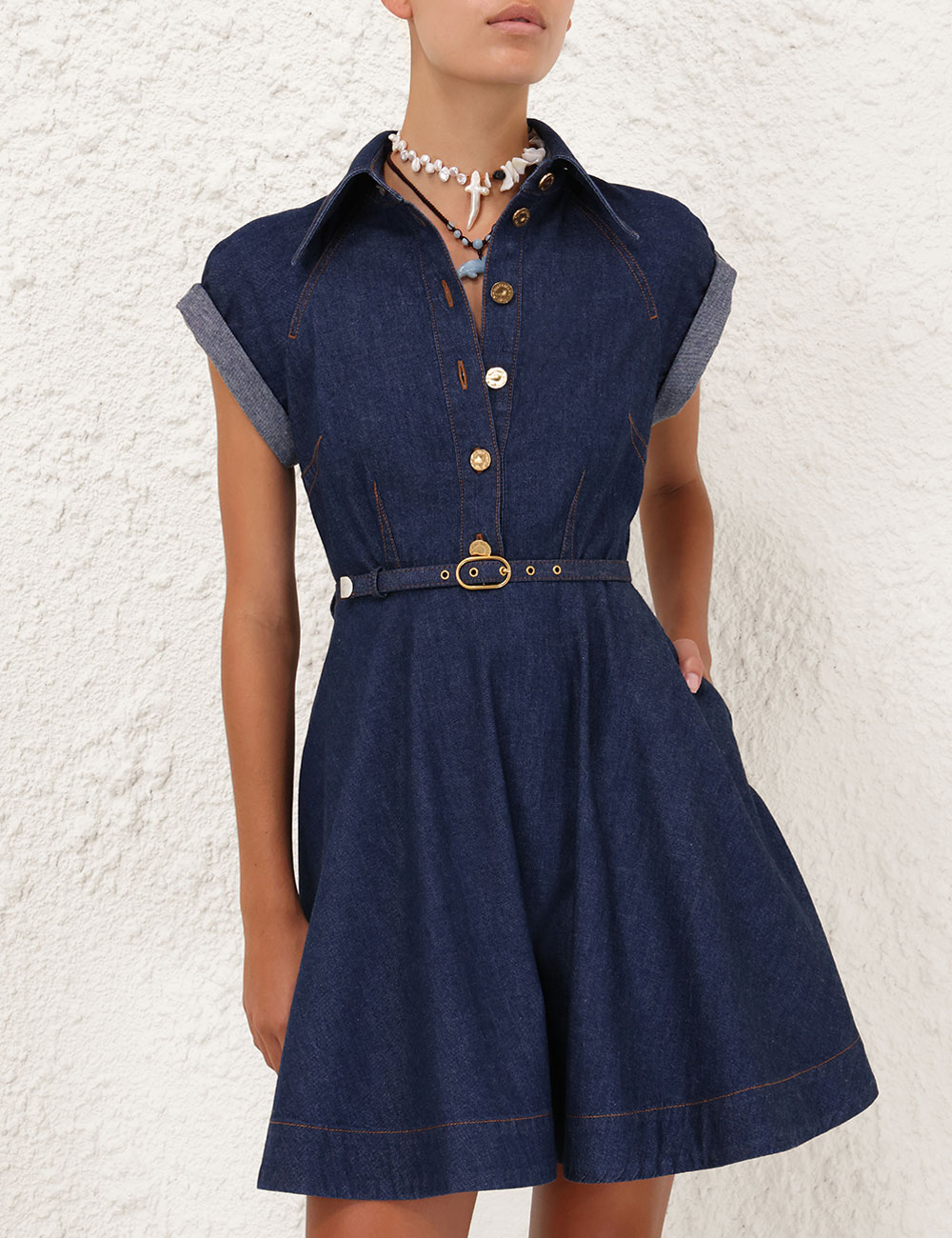 Denim Flip Dress Ink Online | Zimmermann