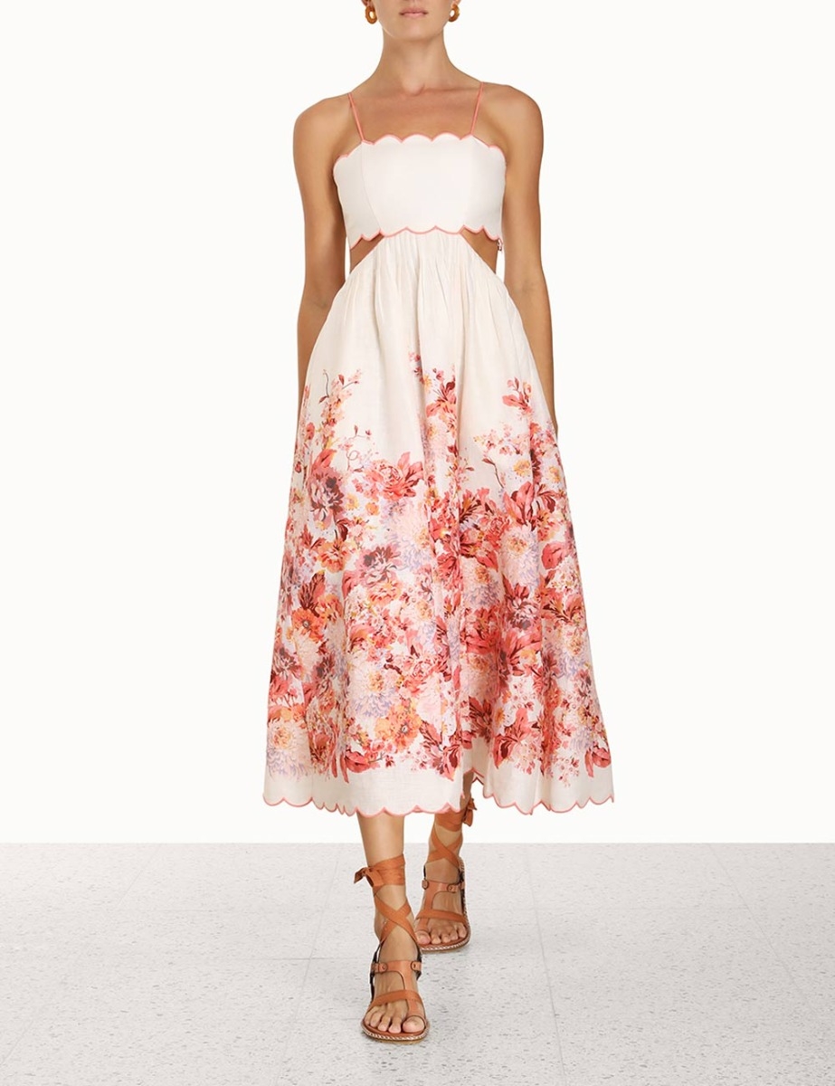 Devi Scallop Midi Dress