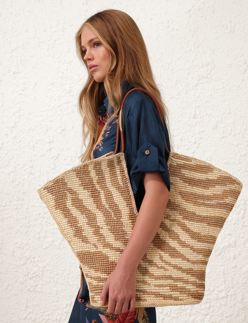 Goldentime Large Tote Tan Zebra Online | Zimmermann