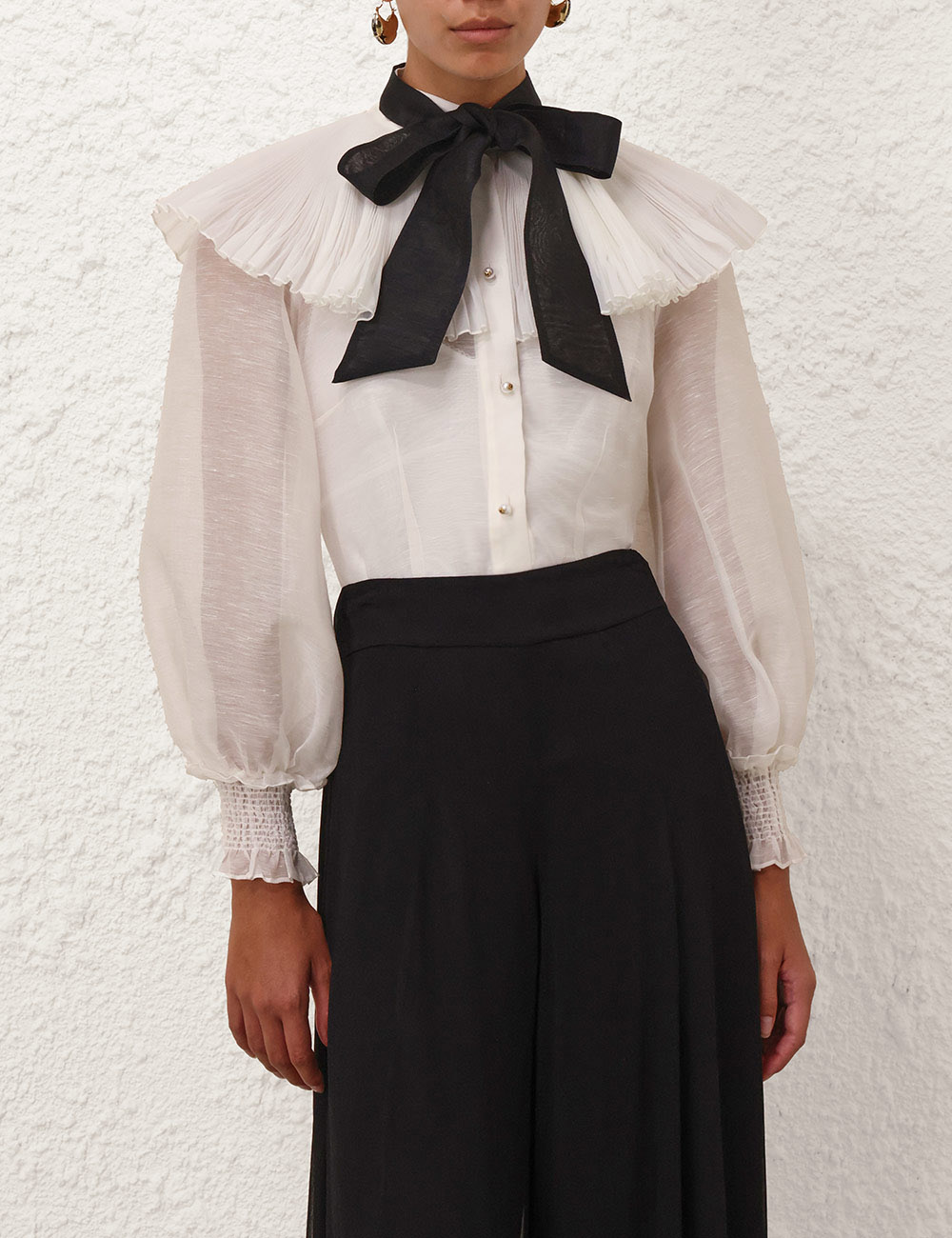 Illuminate Striped Shirt Cream/Gold Stripe Online | Zimmermann