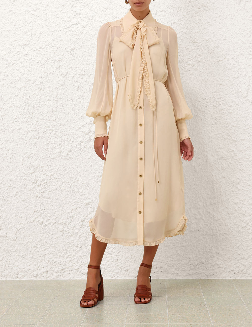 Fringed Cape Shirt Dress Black Online | Zimmermann