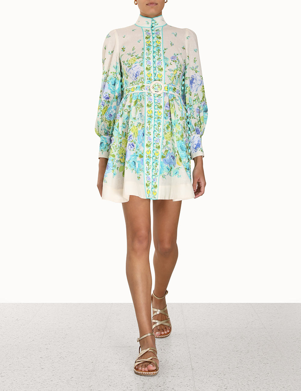 Raie Buttoned Mini Dress