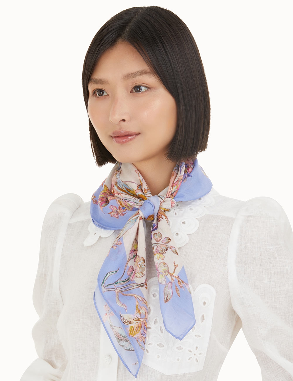 Silk Cotton Square Scarf