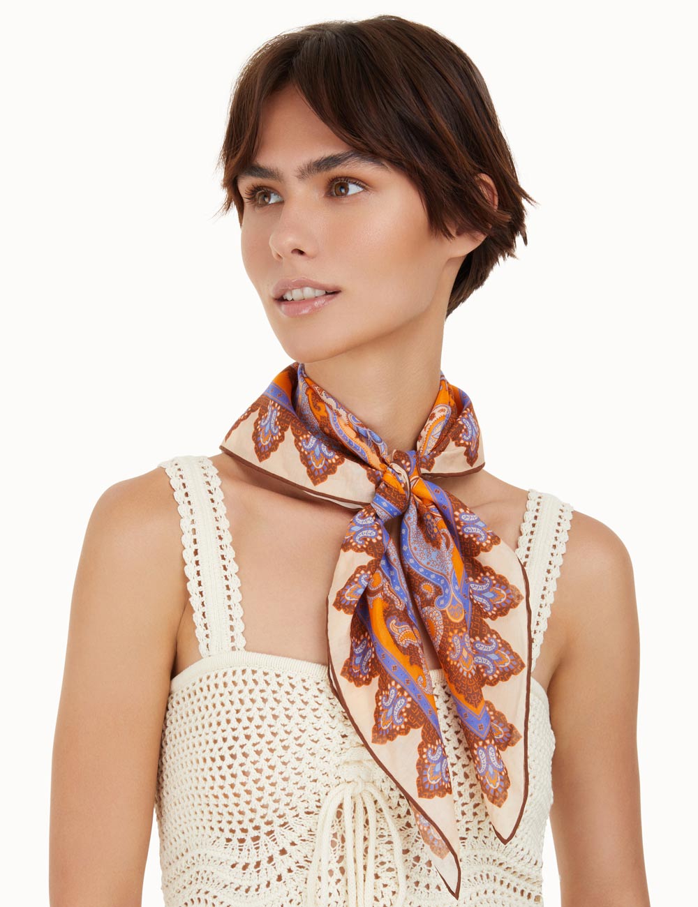 Silk Cotton Square Scarf