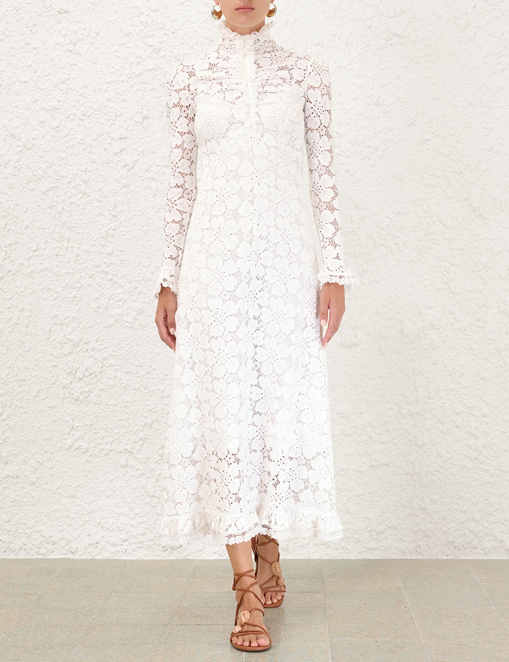 Lace Midi Dress Ivory Online | Zimmermann