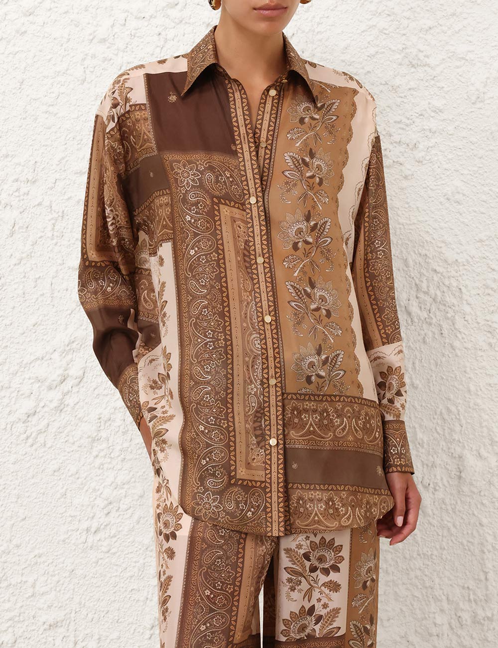 Lucky Relaxed Pant Chocolate Bandana Online | Zimmermann