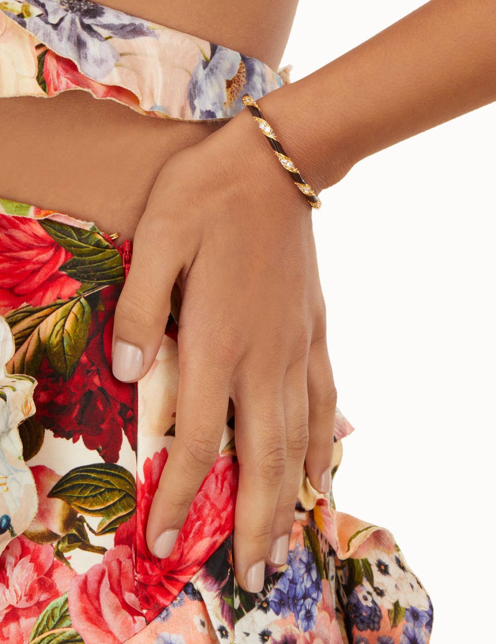 Candy Stripe Pave Cuff