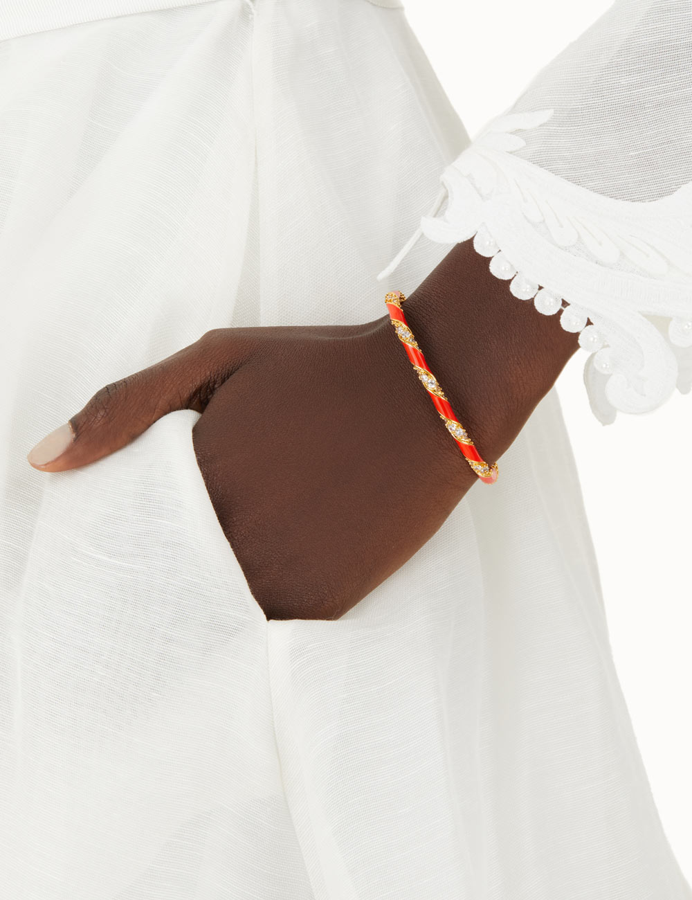 Candy Stripe Pave Cuff