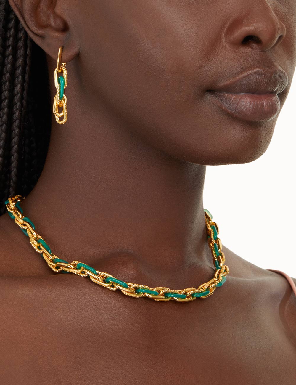Collage Chain Link Necklace