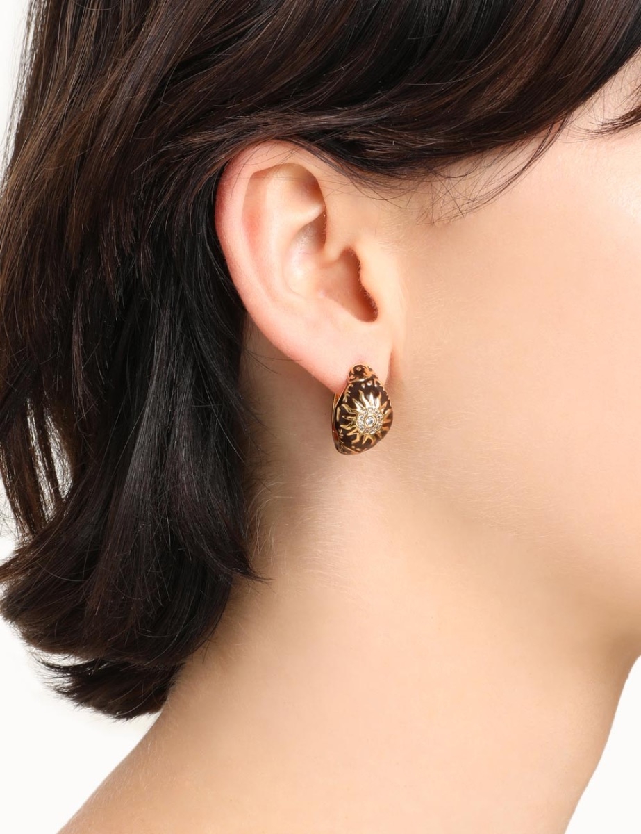Enamel Signet Earring