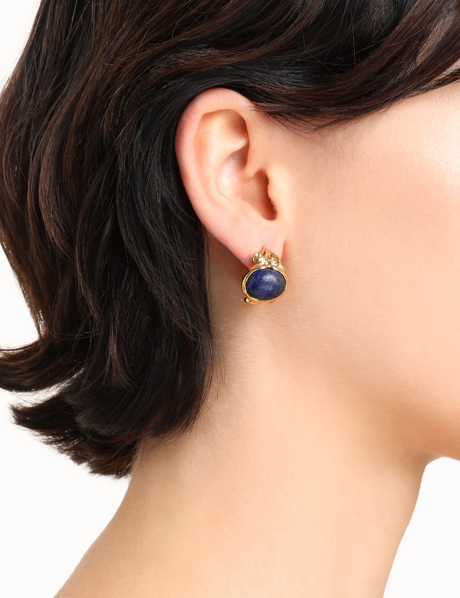 Stone Signet Earrings
