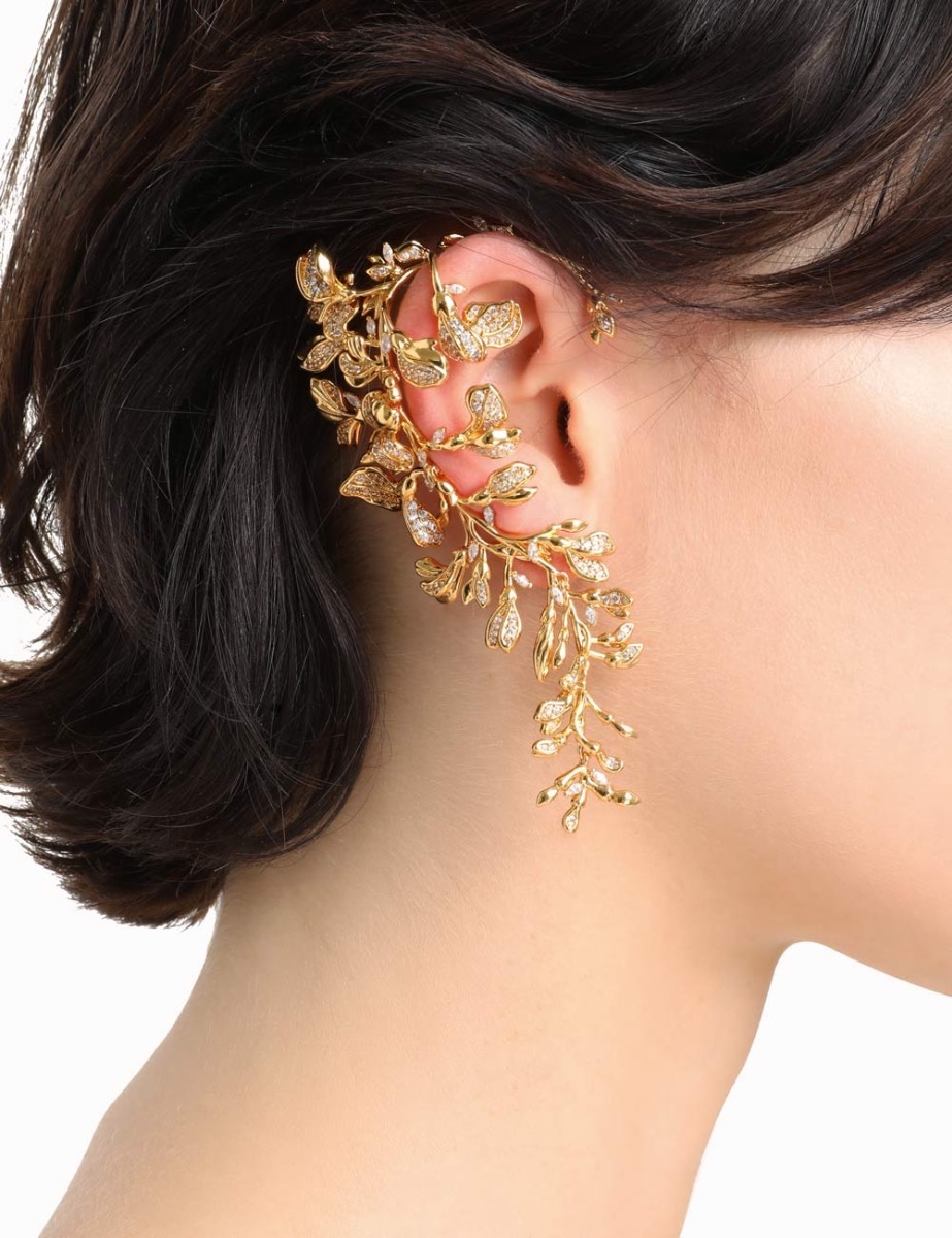 Large Floral Ear Cuff