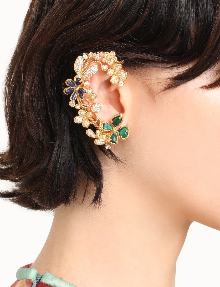 Twisted Wire Flower Ear Cuff