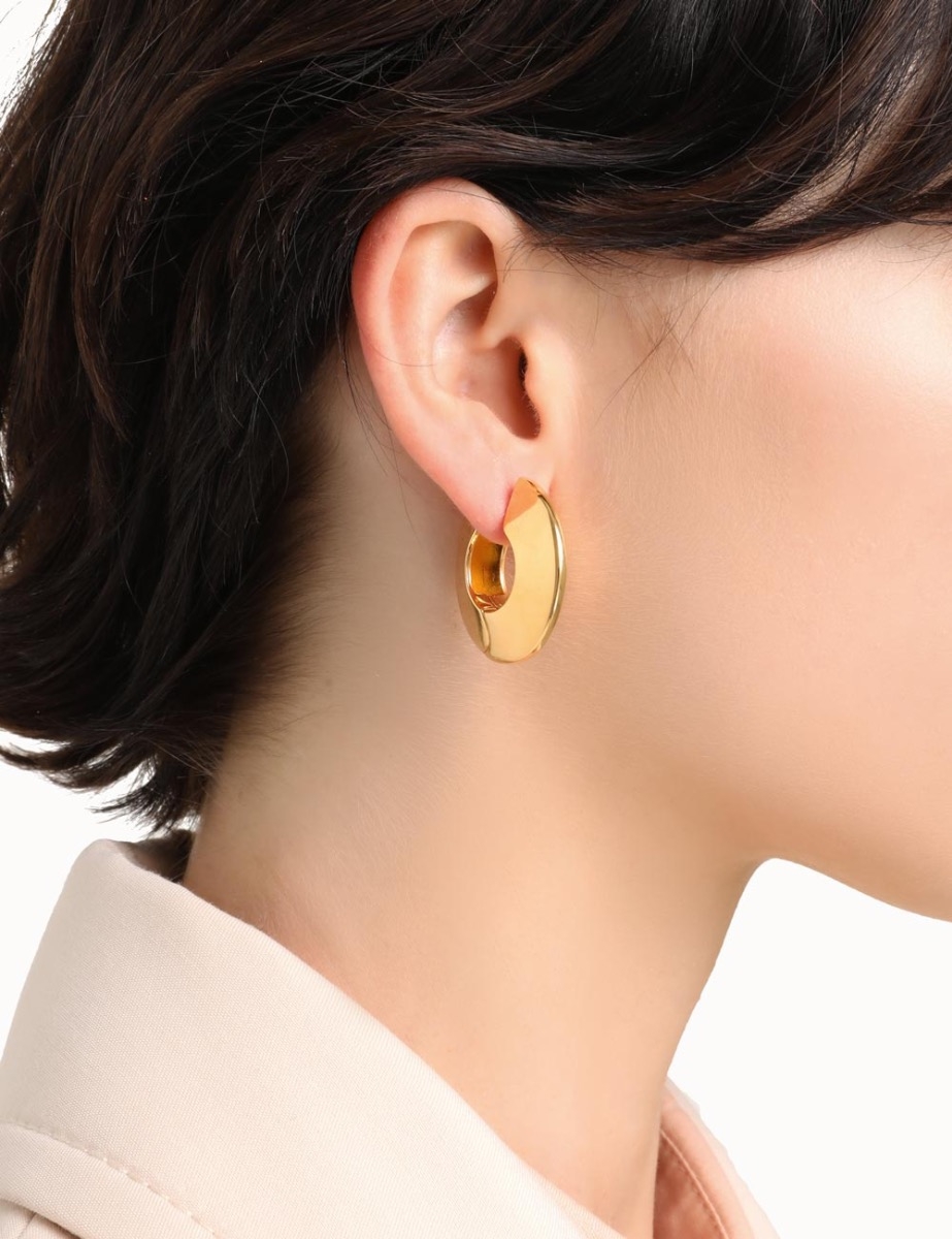 Triangle Section Hoop Earrings