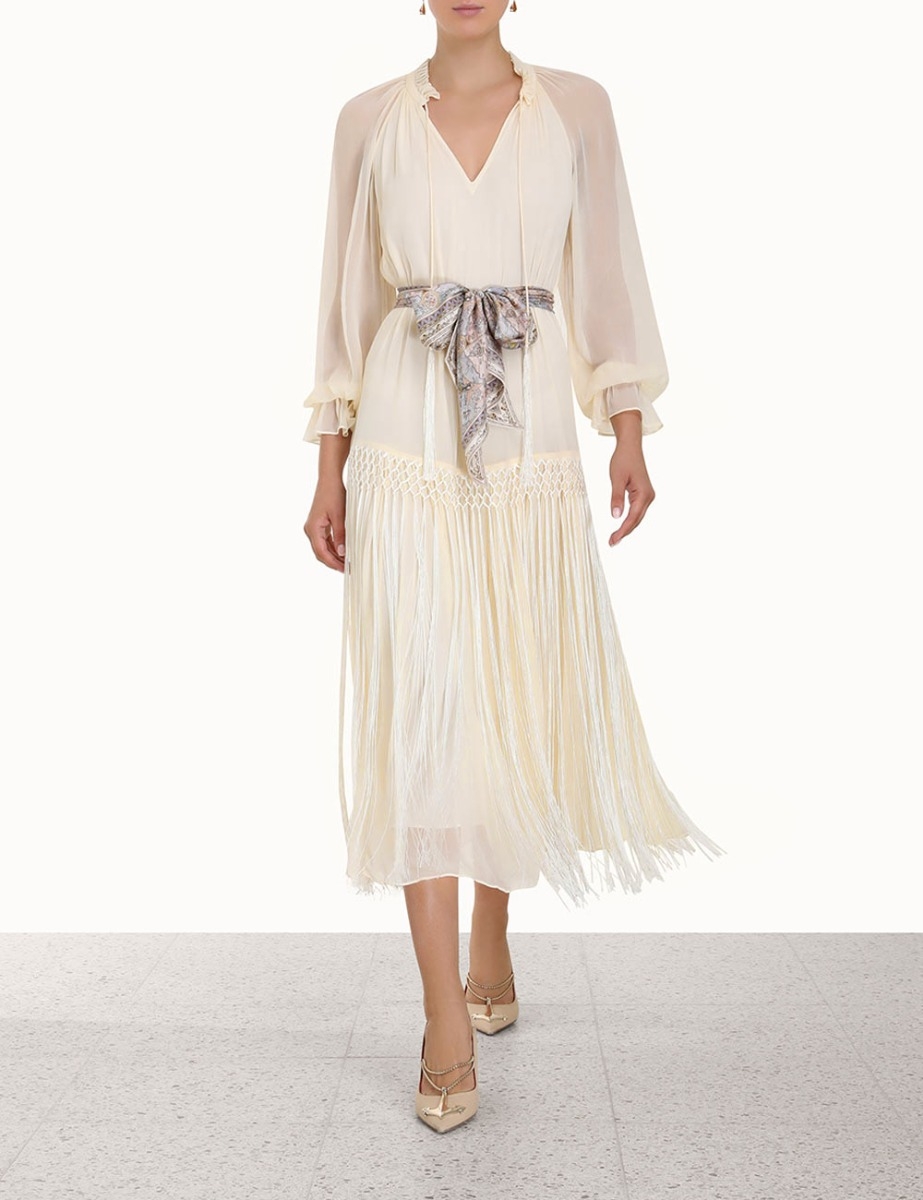 High Tide Fringe Midi Dress