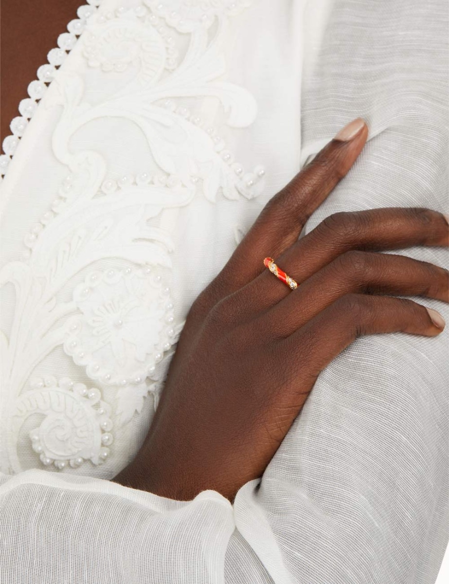 Candy Stripe Pave Ring